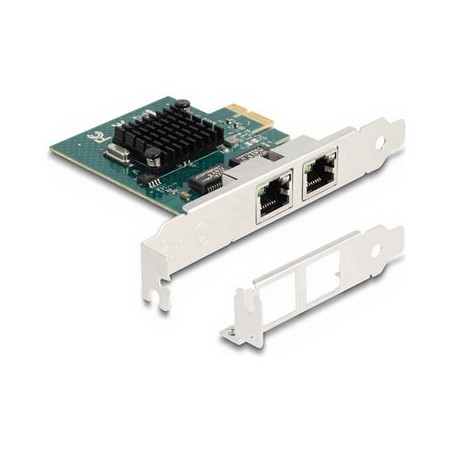 Delock - Sítový adaptér - PCIe 2.0 nízký profil - Gigabit Ethernet x 2 88206