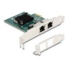 Delock - Sítový adaptér - PCIe 2.0 nízký profil - Gigabit Ethernet x 2 88206