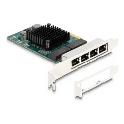 Delock - Sítový adaptér - PCIe 2.0 x4 nízký profil - Gigabit Ethernet x 4 88208