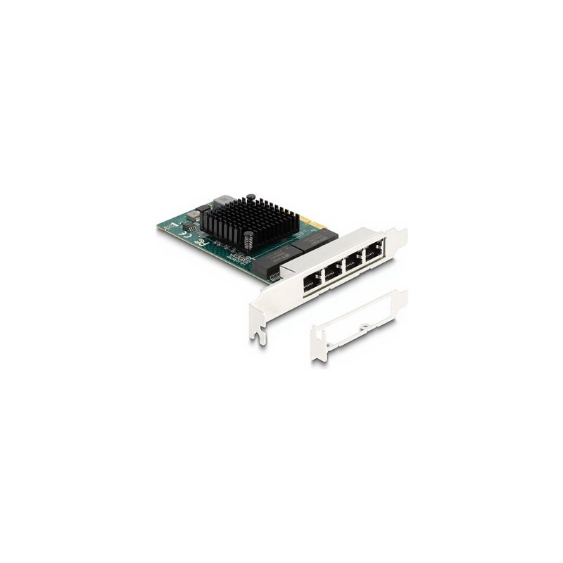 Delock - Sítový adaptér - PCIe 2.0 x4 nízký profil - Gigabit Ethernet x 4 88208