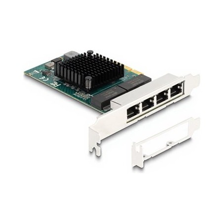 Delock - Sítový adaptér - PCIe 2.0 x4 nízký profil - Gigabit Ethernet x 4 88208