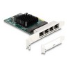 Delock - Sítový adaptér - PCIe 2.0 x4 nízký profil - Gigabit Ethernet x 4 88208