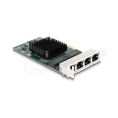 Delock - Sítový adaptér - PCIe nízký profil - Gigabit Ethernet x 4