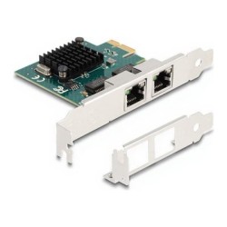 Delock - Sítový adaptér - PCIe 2.0 nízký profil - Gigabit Ethernet x 2 88205