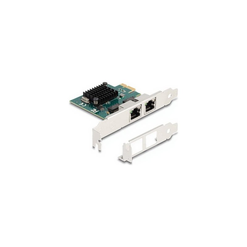 Delock - Sítový adaptér - PCIe 2.0 nízký profil - Gigabit Ethernet x 2 88205