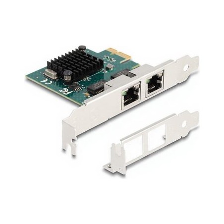 Delock - Sítový adaptér - PCIe 2.0 nízký profil - Gigabit Ethernet x 2 88205