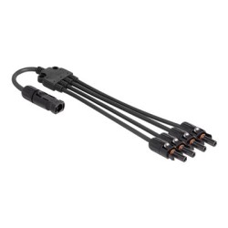 Delock - Solární kabel - DL4 (M) do DL4 (F) - 1000 V - 50 cm - zacvakávací - cerná