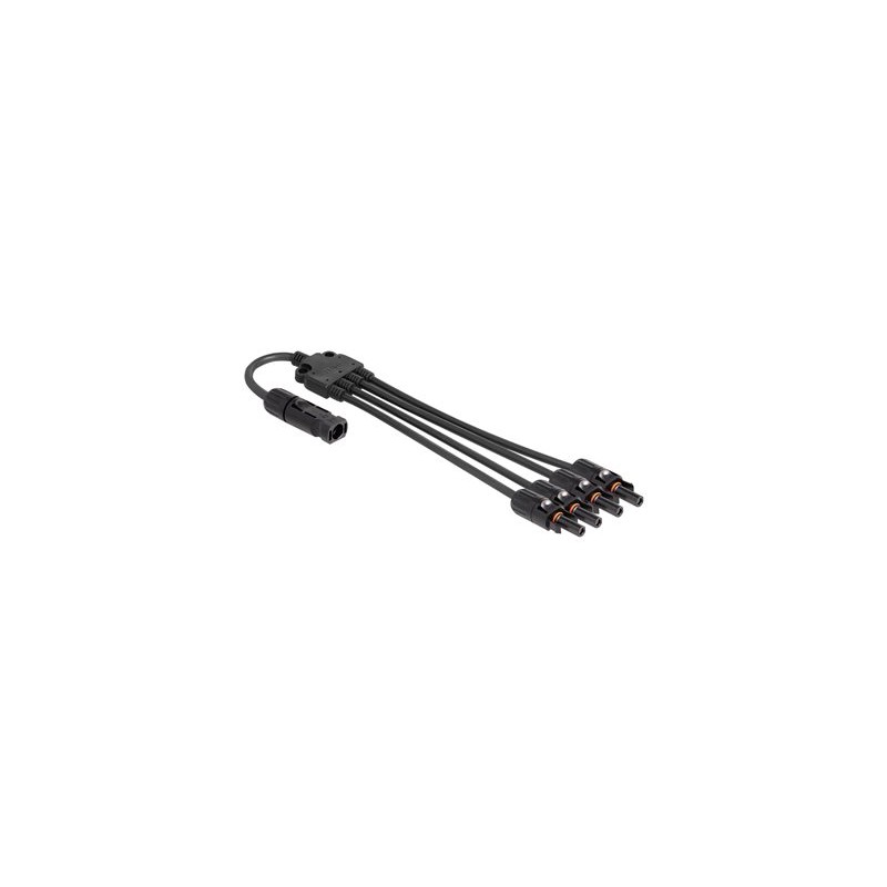 Delock - Solární kabel - DL4 (M) do DL4 (F) - 1000 V - 50 cm - zacvakávací - cerná