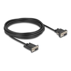 Delock - Sériový kabel - DB-9 (F) do DB-9, DC jack 5,5 x 2,1 mm (F) - 3 A - 5 m - krídlové šrouby, podporuje sériové rozhraní