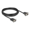 Delock - Sériový kabel - DB-9 (F) do DB-9, DC jack 5,5 x 2,1 mm (F) - 3 A - 5 m - krídlové šrouby, podporuje sériové rozhraní