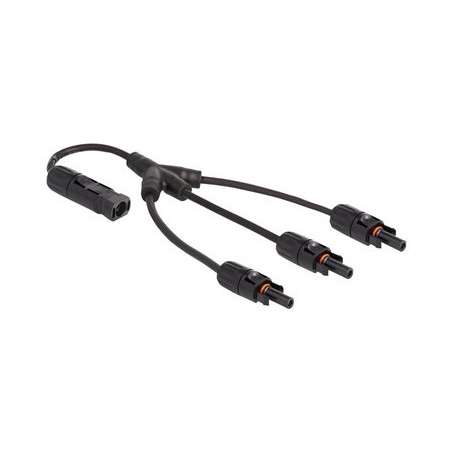 Delock - Solární kabel - DL4 (M) do DL4 (F) - 1000 V - 35 cm - zacvakávací - cerná