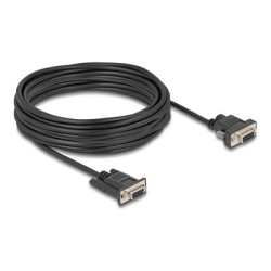Delock - Sériový kabel - DB-9, DC jack 5,5 x 2,1 mm (F) do DB-9 (F) - 3 A - 10 m - krídlové šrouby, podporuje sériové rozhraní