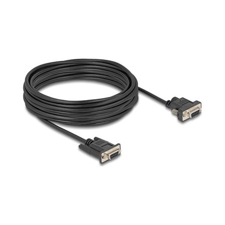 Delock - Sériový kabel - DB-9, DC jack 5,5 x 2,1 mm (F) do DB-9 (F) - 3 A - 10 m - krídlové šrouby, podporuje sériové rozhraní