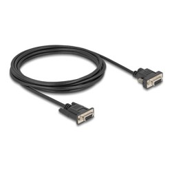Delock - Sériový kabel - DB-9, DC jack 5,5 x 2,1 mm (F) do DB-9 (F) - 3 A - 3 m - krídlové šrouby, podporuje sériové rozhraní