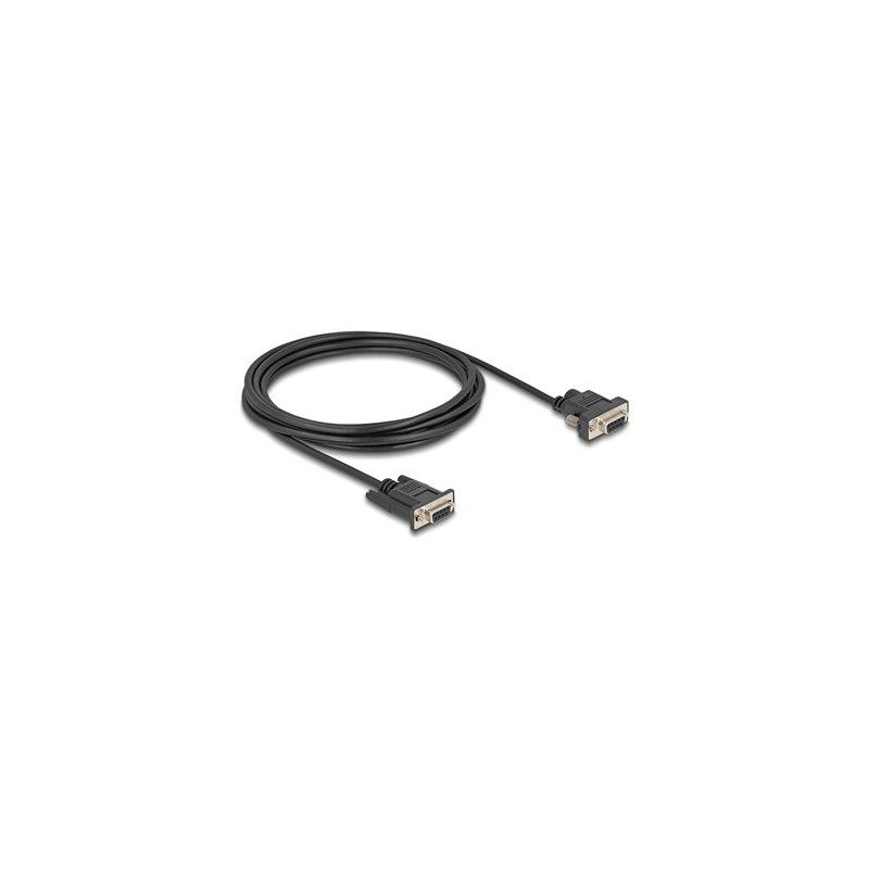 Delock - Sériový kabel - DB-9, DC jack 5,5 x 2,1 mm (F) do DB-9 (F) - 3 A - 3 m - krídlové šrouby, podporuje sériové rozhraní