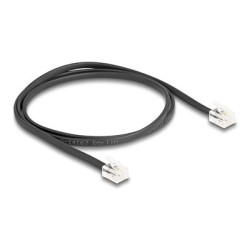 Delock - Telefonní kabel - RJ-11 (M) do RJ-11 (M) - 1 m - plochý - cerná