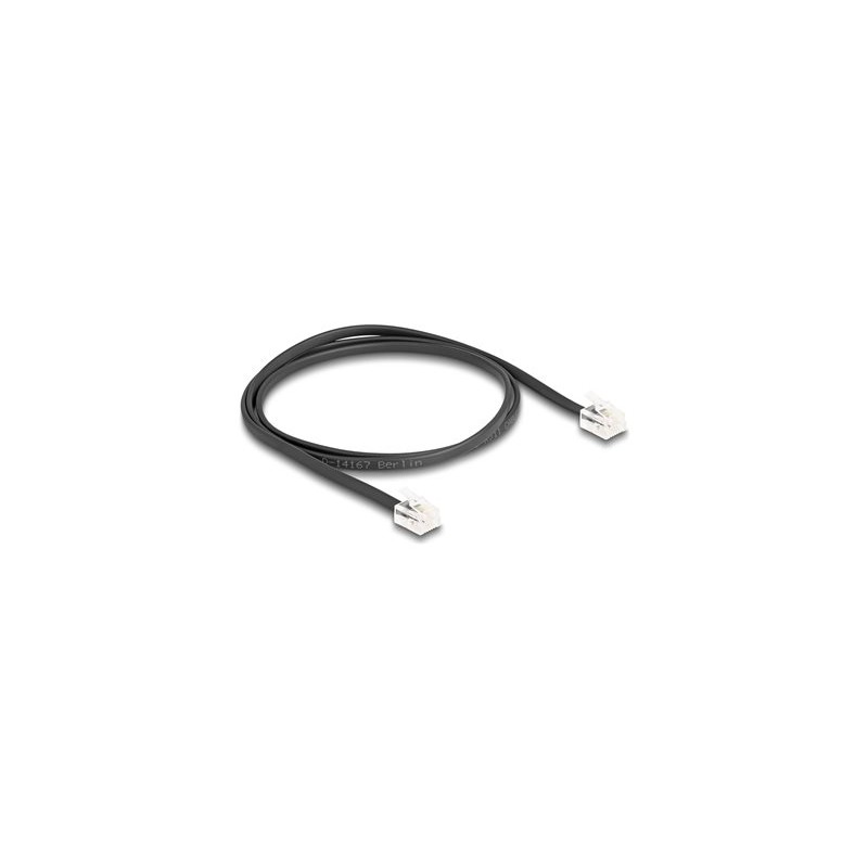 Delock - Telefonní kabel - RJ-11 (M) do RJ-11 (M) - 1 m - plochý - cerná