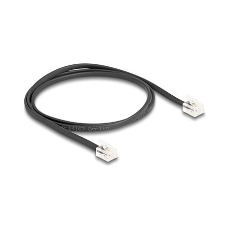 Delock - Telefonní kabel - RJ-11 (M) do RJ-11 (M) - 1 m - plochý - cerná