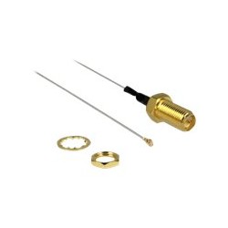 Delock - Kabel antény - RP-SMA (M) do I-PEX (M) - 20 cm - koaxiál - šedá