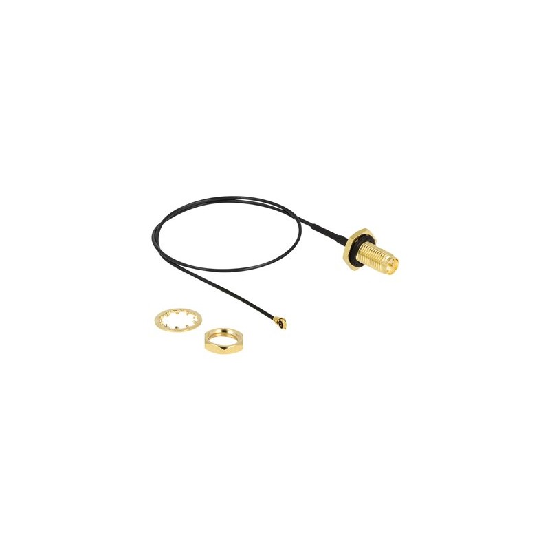 Delock - Kabel antény - RP-SMA (R) do MHF I (Z) - 35 cm - 1.13 mm - koaxiál - cerná