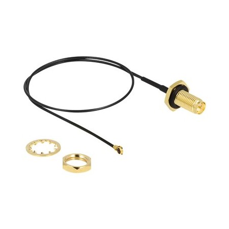 Delock - Kabel antény - RP-SMA (R) do MHF I (Z) - 35 cm - 1.13 mm - koaxiál - cerná