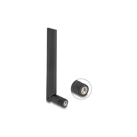 Delock - Anténa - zástrcka SMA, s naklápecím kloubem, WiFi 6E, - dipolární - WLAN - 3 dBi - všesmerová - cerná