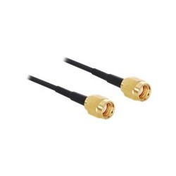 Delock Adapter RP-SMA Plug RP-SMA Plug - Kabel antény - RP-SMA (M) do RP-SMA (M) - 32 cm - RG-174 - cerná