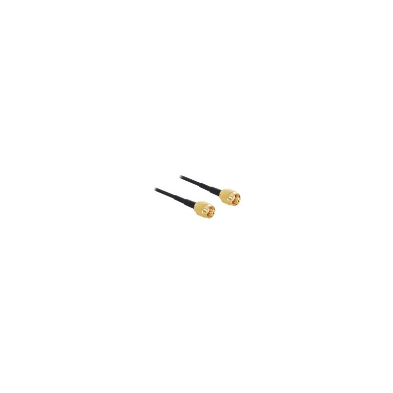 Delock Adapter RP-SMA Plug RP-SMA Plug - Kabel antény - RP-SMA (M) do RP-SMA (M) - 32 cm - RG-174 - cerná
