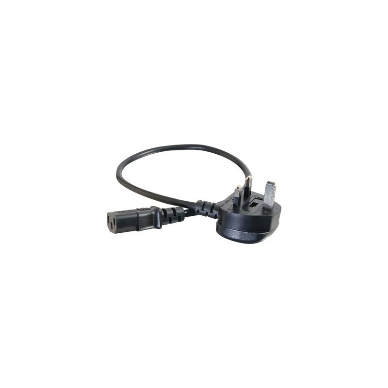 C2G Universal Power Cord - Elektrický kabel - BS 1363 (M) do power IEC 60320 C13 - 1 m - lisovaný - černá