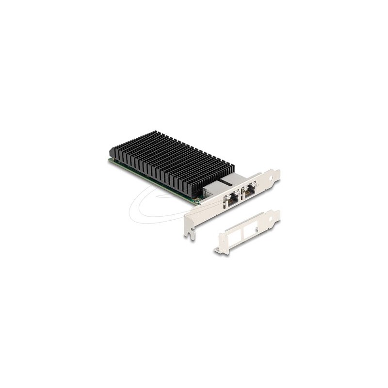 Delock - Sítový adaptér - PCIe 2.0 x8 nízký profil - 10M/100M/1G/2.5G/5G/10 Gigabit Ethernet x 2