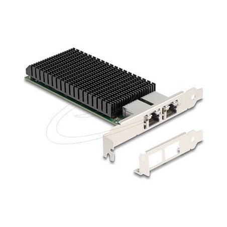 Delock - Sítový adaptér - PCIe 2.0 x8 nízký profil - 10M/100M/1G/2.5G/5G/10 Gigabit Ethernet x 2