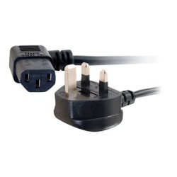 C2G Universal Power Cord - Elektrický kabel - BS 1363 (M) do power IEC 60320 C13 - 2 m - lisovaný, 90° konektor - černá