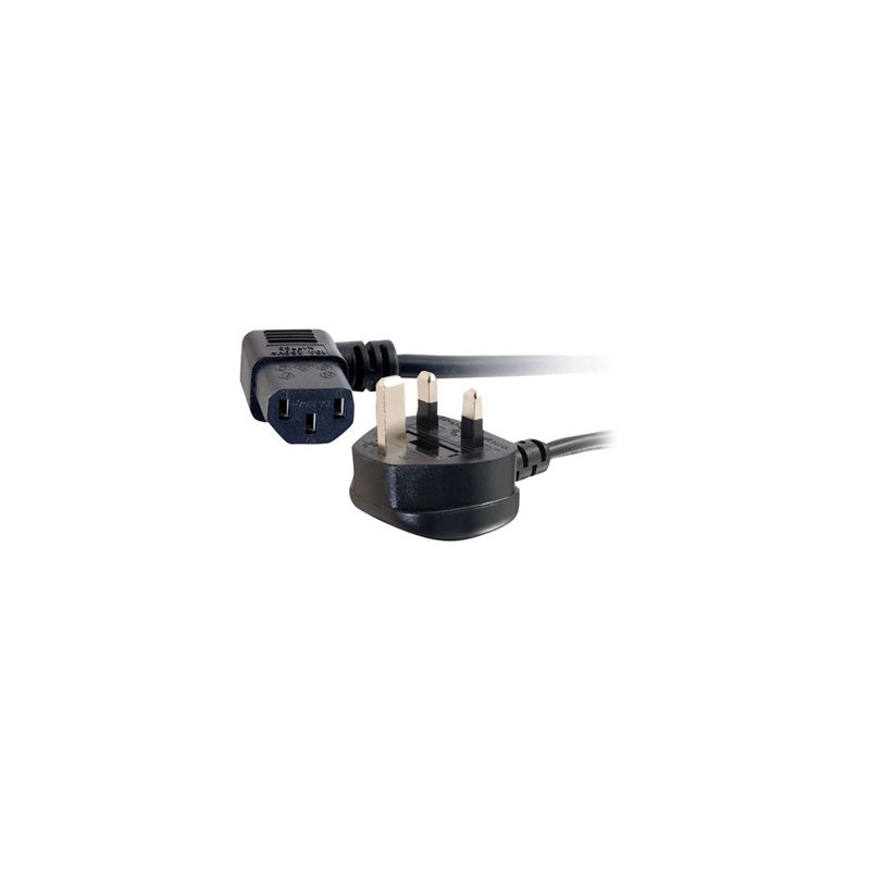 C2G Universal Power Cord - Elektrický kabel - BS 1363 (M) do power IEC 60320 C13 - 2 m - lisovaný, 90° konektor - černá