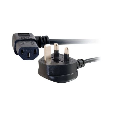 C2G Universal Power Cord - Elektrický kabel - BS 1363 (M) do power IEC 60320 C13 - 2 m - lisovaný, 90° konektor - černá