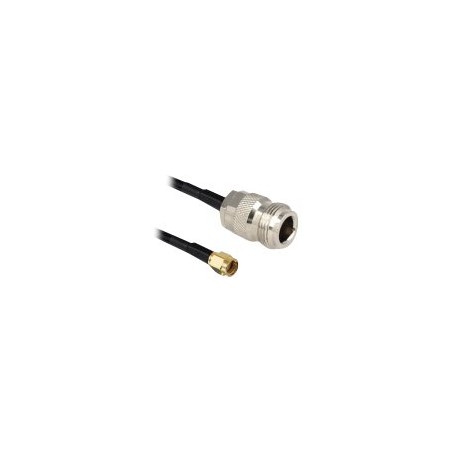 Delock - Kabel antény - RP-SMA (M) do N konektor (F) - 1 m - LMR-195 - černá