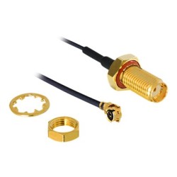 Delock - Kabel antény - I-PEX zástrčka do SMA zásuvka - 20 cm - koaxiál - černá