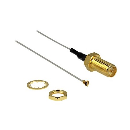 Delock - Kabel antény - RP-SMA (F) do I-PEX (M) - 20 cm - koaxiál - šedá