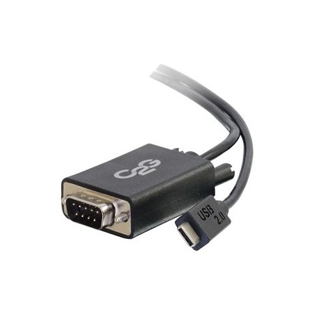 C2G USB 2.0 USB C to DB9 Serial RS232 Adapter Cable Black - USB / sériový kabel - DB-9 (M) do USB-C (M) - reverzibilní konektor