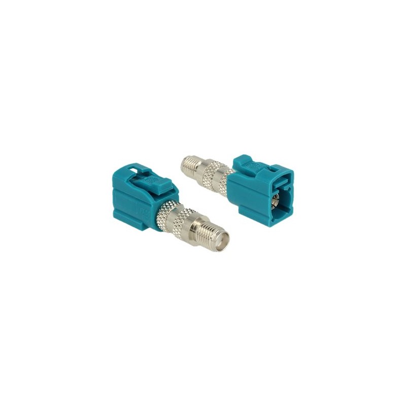 Delock - RF adapter - SMA se zdířkami (female) do konektor FAKRA Z se zdířkami (female) - modrá water blue