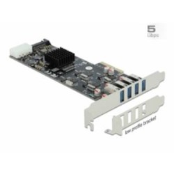 Delock - USB adaptér - PCIe 2.0 x4 nízký profil - USB 3.2 Gen 1 x 4