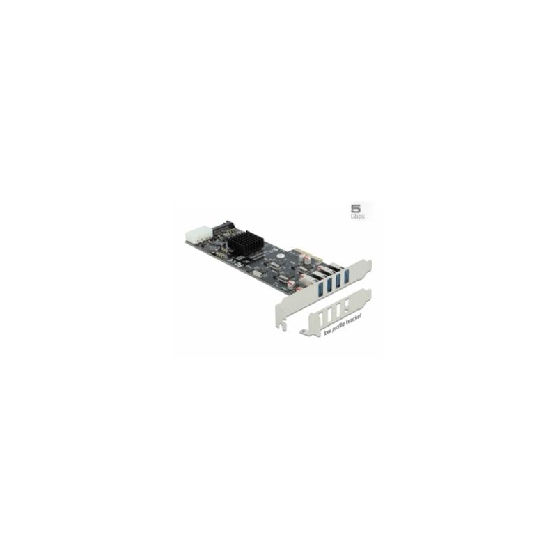 Delock - USB adaptér - PCIe 2.0 x4 nízký profil - USB 3.2 Gen 1 x 4