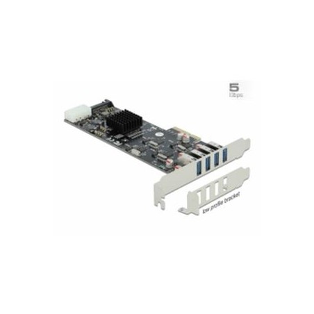 Delock - USB adaptér - PCIe 2.0 x4 nízký profil - USB 3.2 Gen 1 x 4