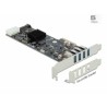 Delock - USB adaptér - PCIe 2.0 x4 nízký profil - USB 3.2 Gen 1 x 4