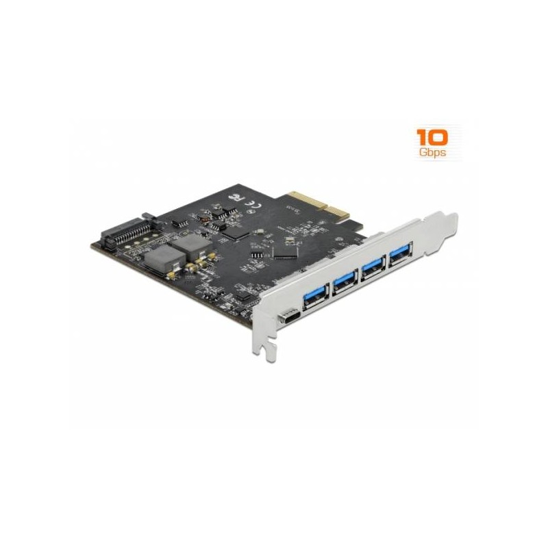 Delock - USB adaptér - PCIe 3.0 x4 - USB-C 3.2 Gen 2 x 1 + USB 3.2 Gen 2 x 4