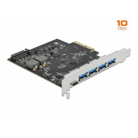 Delock - USB adaptér - PCIe 3.0 x4 - USB-C 3.2 Gen 2 x 1 + USB 3.2 Gen 2 x 4