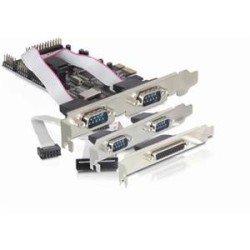 Delock PCI Express card 4 x serial, 1x parallel - Paralelně-sériový adaptér - PCIe - RS-232 - 4 porty + 1x paralelní port