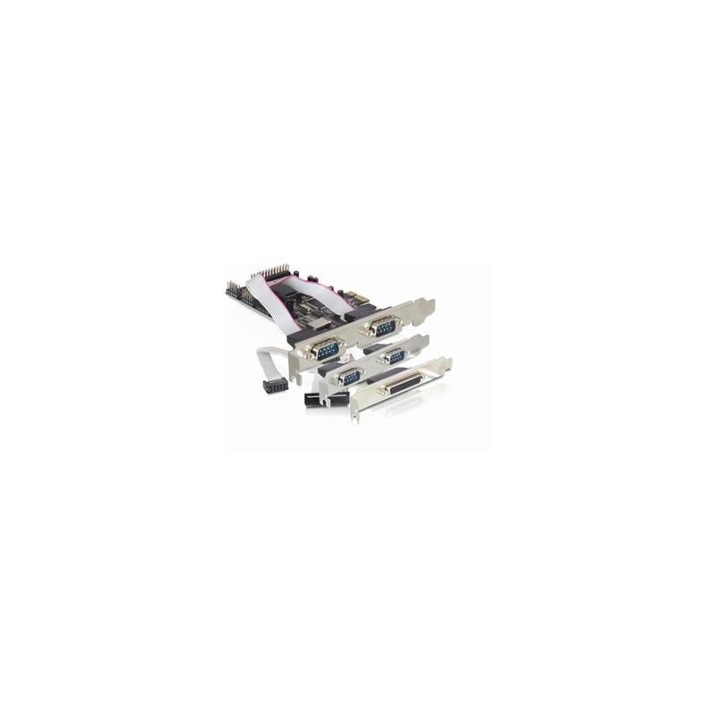 Delock PCI Express card 4 x serial, 1x parallel - Paralelně-sériový adaptér - PCIe - RS-232 - 4 porty + 1x paralelní port