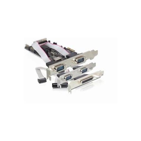 Delock PCI Express card 4 x serial, 1x parallel - Paralelně-sériový adaptér - PCIe - RS-232 - 4 porty + 1x paralelní port