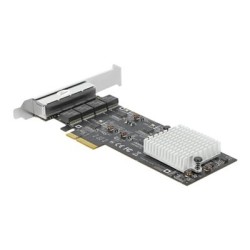 Delock - Síťový adaptér - PCIe 2.1 x4 - 10M/100M/1G/2.5 Gigabit Ethernet x 4