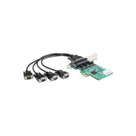 Delock PCI Express Card 4 x Serial RS-232 - Sériový adaptér - PCIe - RS-232 x 4